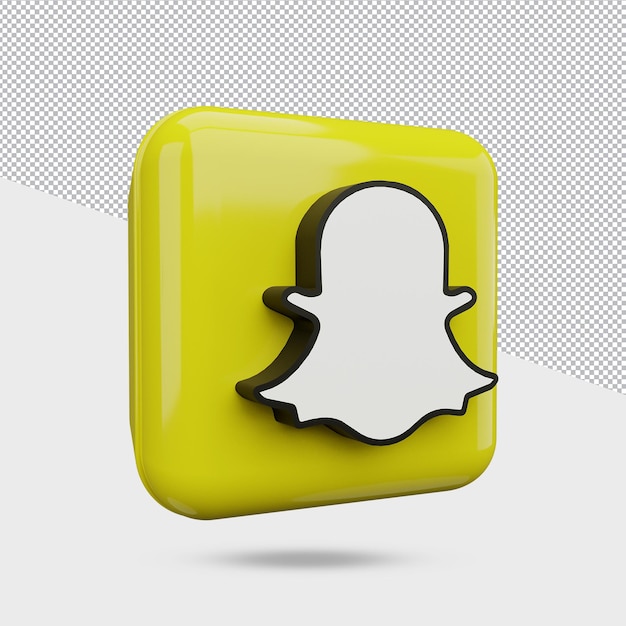Disegno dell'icona di snapchat di rendering 3d