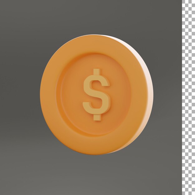 Disegno dell'illustrazione 3d della moneta del dollaro