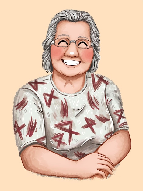 Disegno della nonna sorridente
