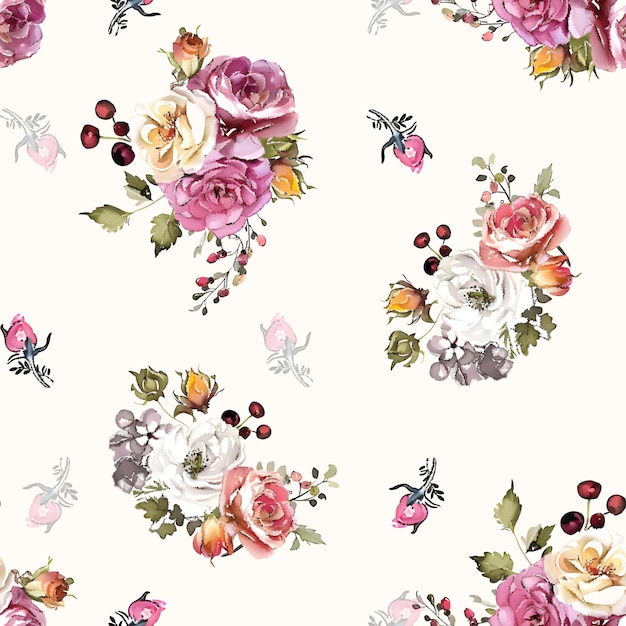 Disegno di bouquet di rose ad acquerello