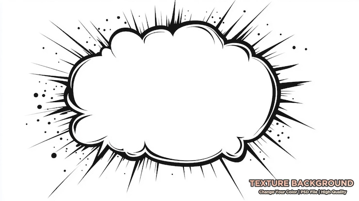 PSD disegno di cornici di fumetti cornice fotografica con bolle di esplosione per aggiungere collage