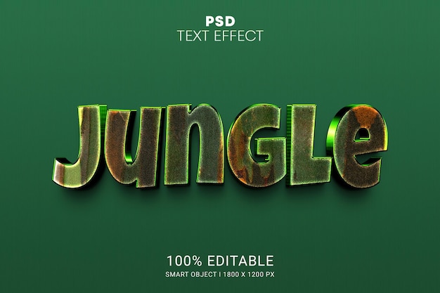 Disegno di effetto testo modificabile oggetto intelligente Jungle PSD