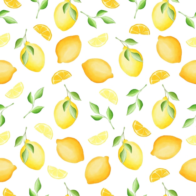 Disegno di limoni con foglie disegnato a mano Avvolgimento cartolina tessile Acquerello consistenza disegno carino