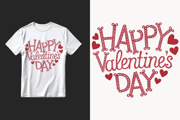 PSD disegno di maglietta per il giorno di san valentino