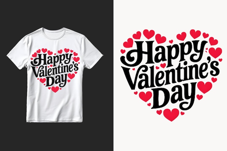 PSD disegno di maglietta per il giorno di san valentino