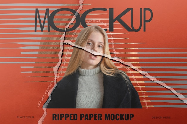 Disegno di mockup di carta strappata