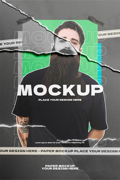 Disegno di mockup di carta strappata