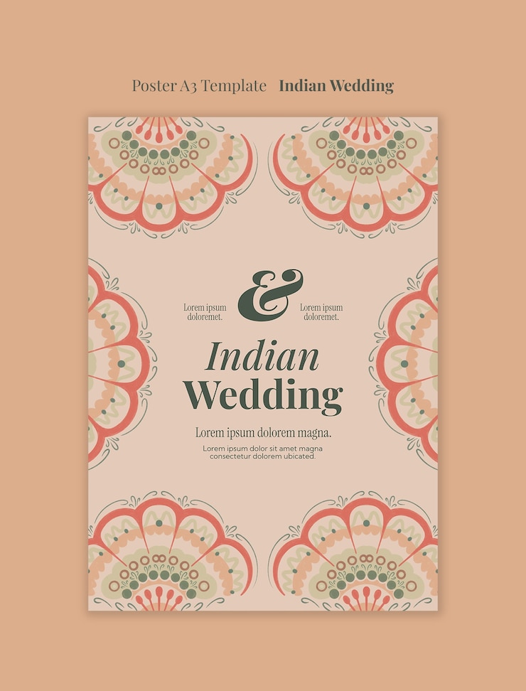 PSD disegno di modelli per matrimoni indiani