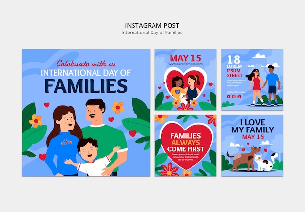 Disegno di modello per la Giornata Internazionale delle Famiglie