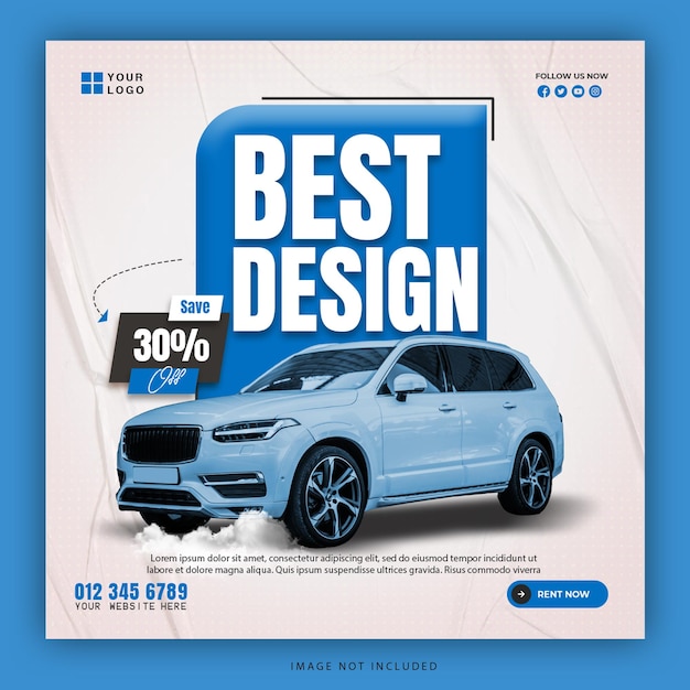 Disegno di poster di modelli di auto per i social media