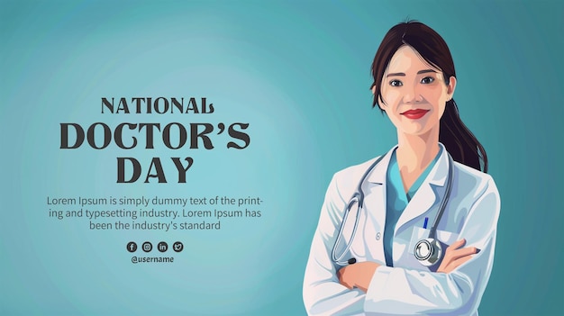 Disegno di striscione per l'assistenza sanitaria medica della Giornata internazionale del medico
