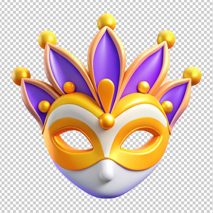 disegno di una maschera elaborata e colorata per uno sfondo trasparente di maschera