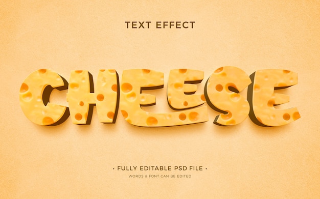 Disegno effetto testo formaggio