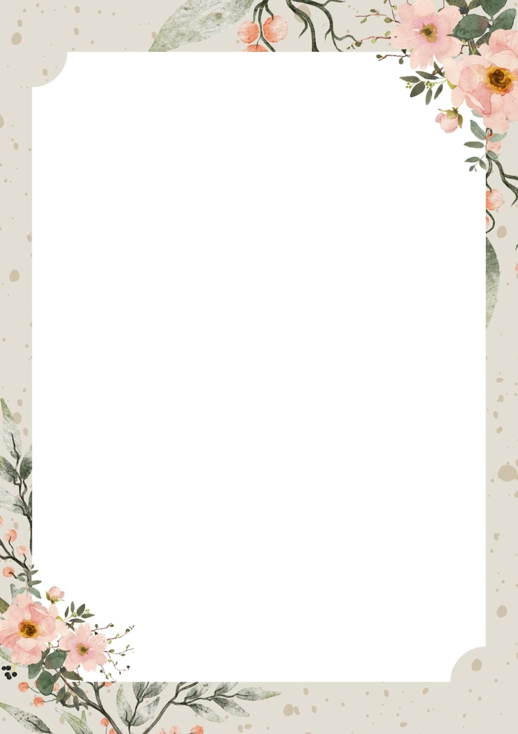 PSD disegno floreale neutro del bordo della pagina