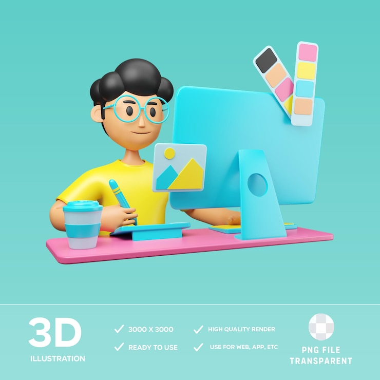 PSD disegno grafico psd 3d illustrazione