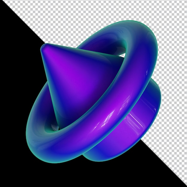Disegno materiale variopinto di forma geometrica olografica 3d isolato