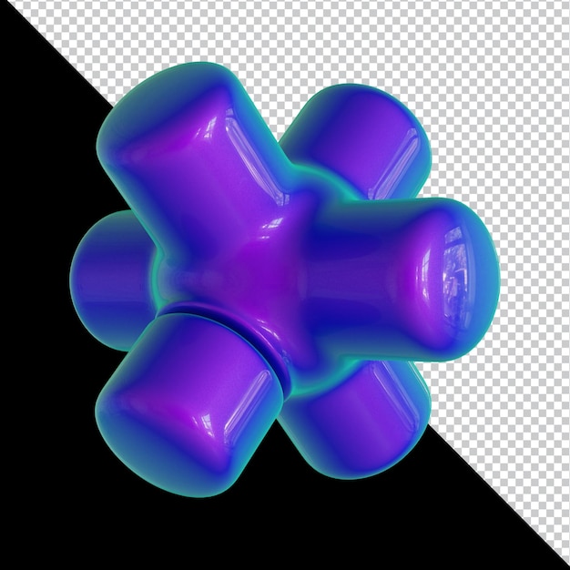 Disegno materiale variopinto di forma geometrica olografica 3d isolato