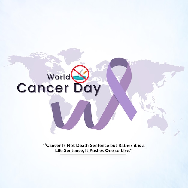 Disegno per il nastro di sensibilizzazione sulla giornata mondiale del cancro