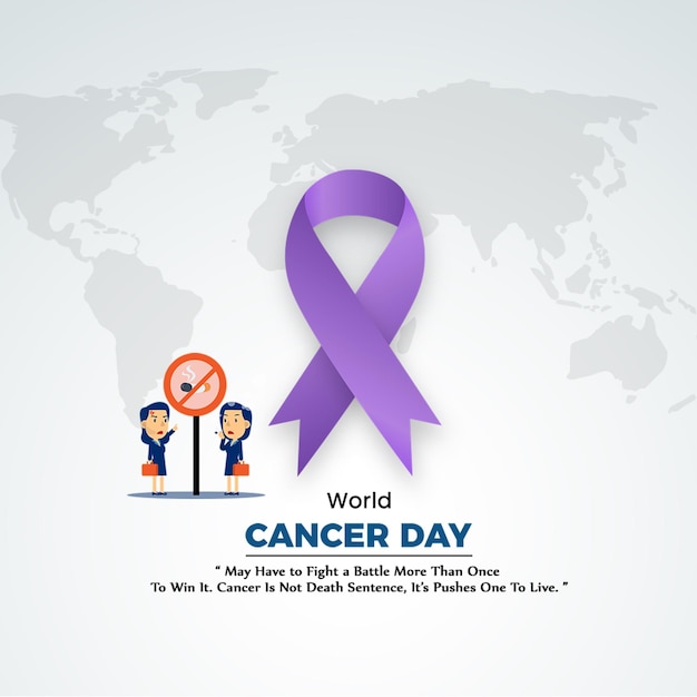 Disegno per il nastro di sensibilizzazione sulla giornata mondiale del cancro