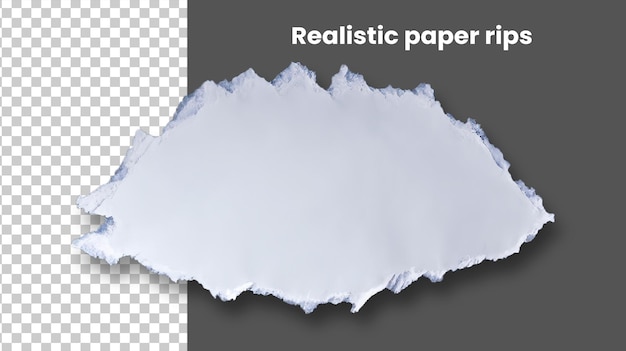 Disegno realistico di ripping di carta con sfondo trasparente