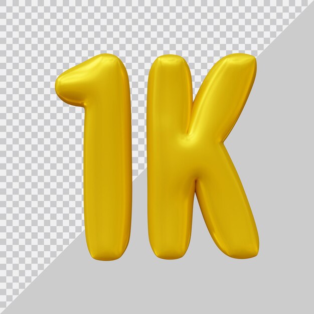 Diseño de 1k seguidores en render 3d