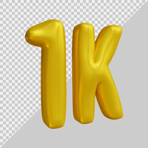 Diseño de 1k seguidores en render 3d