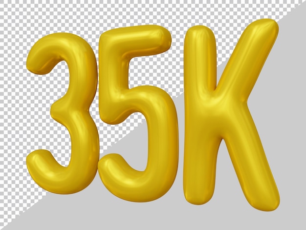 Diseño de 35k seguidores en render 3d.