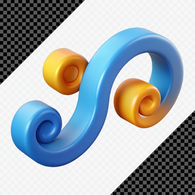 Diseño 3D abstracto Formas curvas azules y naranjas