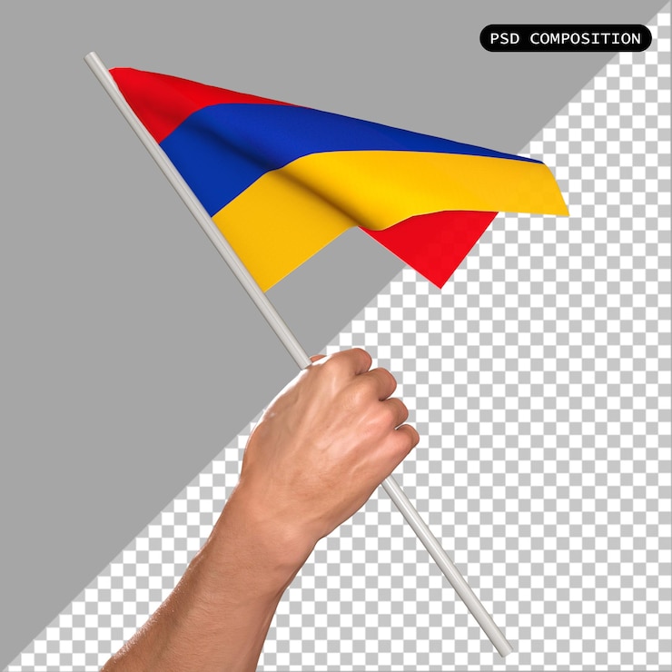 PSD diseño en 3d de la bandera del país armenia y elegante ilustración aislada en 3d