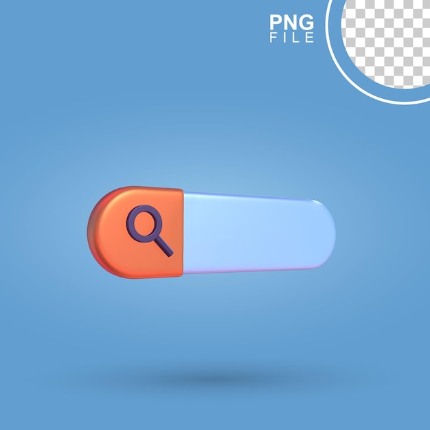 Diseño 3D de la barra de búsqueda elevada