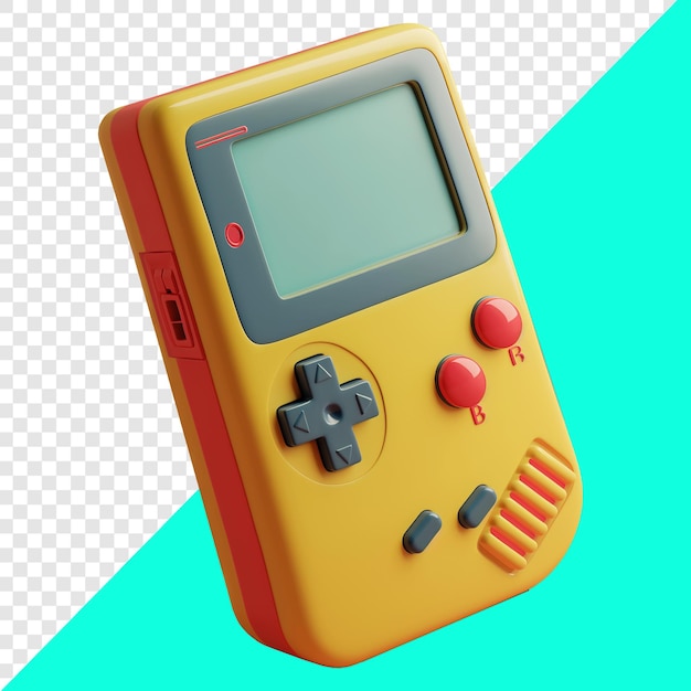 PSD diseño 3d de bolsillo de juego retro adecuado para videojuegos y elementos de diseño