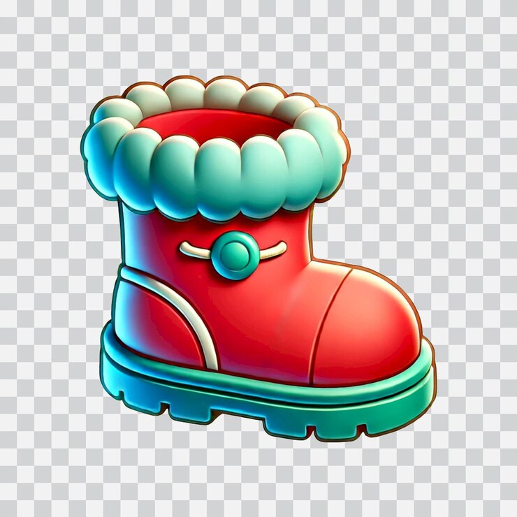 PSD diseño en 3d de una bota de invierno aislada en un fondo transparente