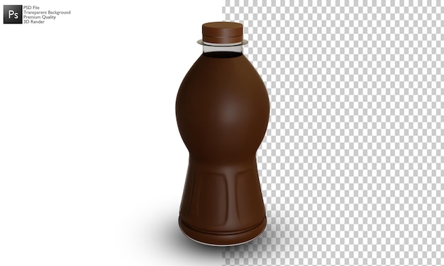 Diseño 3d de botella de café aislado en blanco