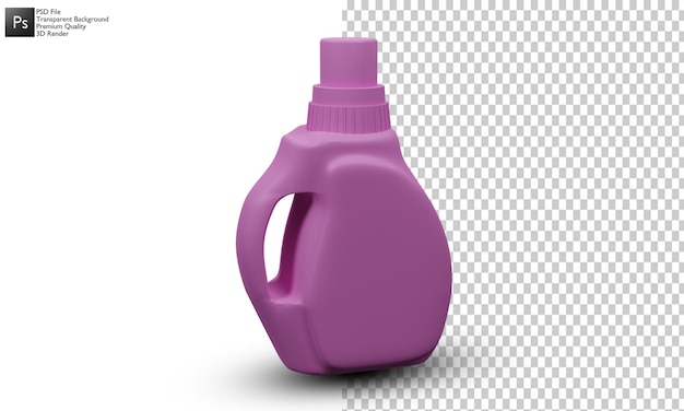 PSD diseño 3d de botella de fregona aislado en blanco