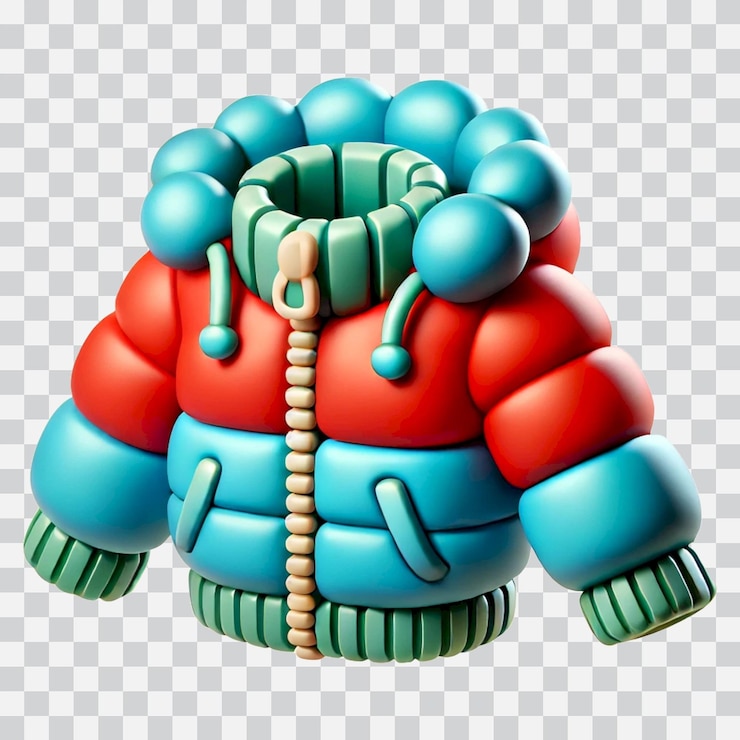 PSD diseño 3d de una chaqueta de invierno aislada en un fondo transparente