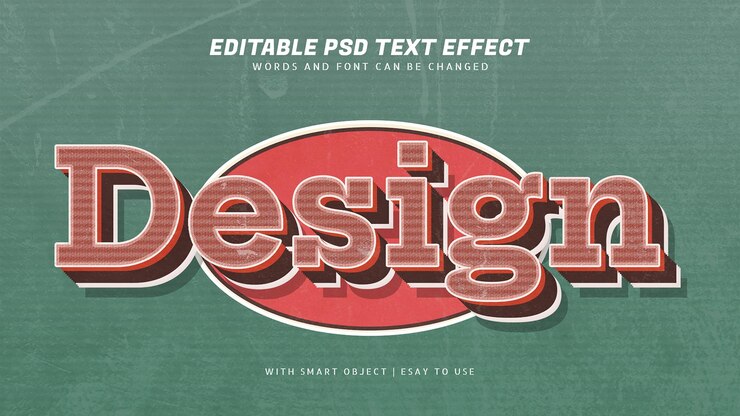PSD diseño 3d efecto de texto de estilo retro vintage