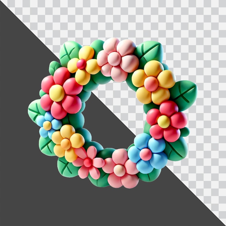PSD diseño en 3d de una flor de corona aislada en un fondo transparente