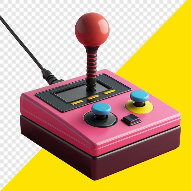 PSD diseño 3d de joystick retro adecuado para videojuegos y elementos de diseño