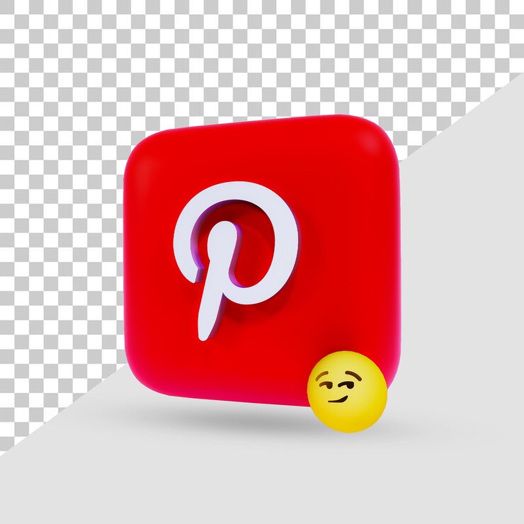 PSD diseño 3d del logotipo de pinterest
