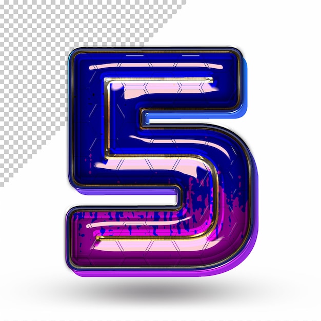 Diseño 3D del número 5