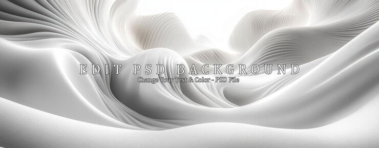 PSD diseño 3d de ondas blancas abstractas