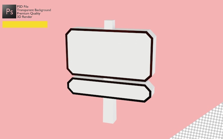 PSD diseño 3d de señal de tráfico