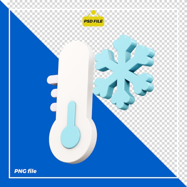 PSD diseño 3d de temperatura fría