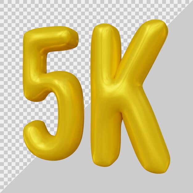 Diseño de 5k seguidores en render 3d