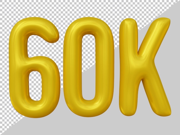 Diseño de 60k seguidores en render 3d.