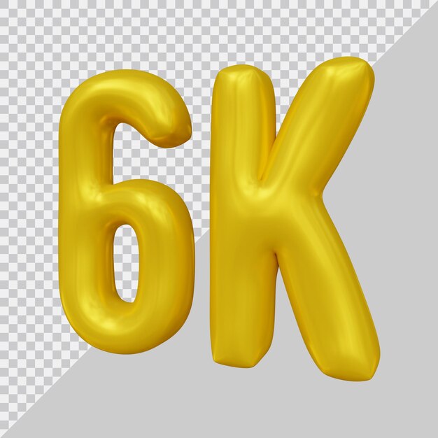 Diseño de 6k seguidores en render 3d