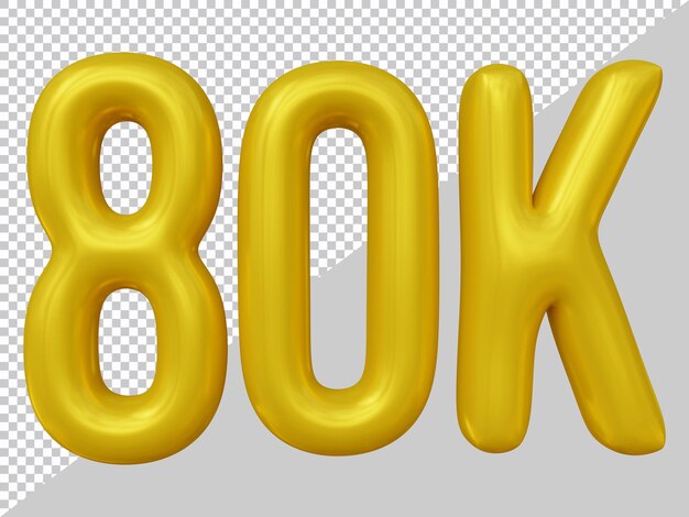 Diseño de 80k seguidores en render 3d.