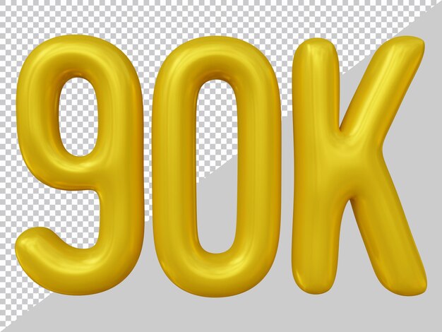 Diseño de 90k seguidores en render 3d.