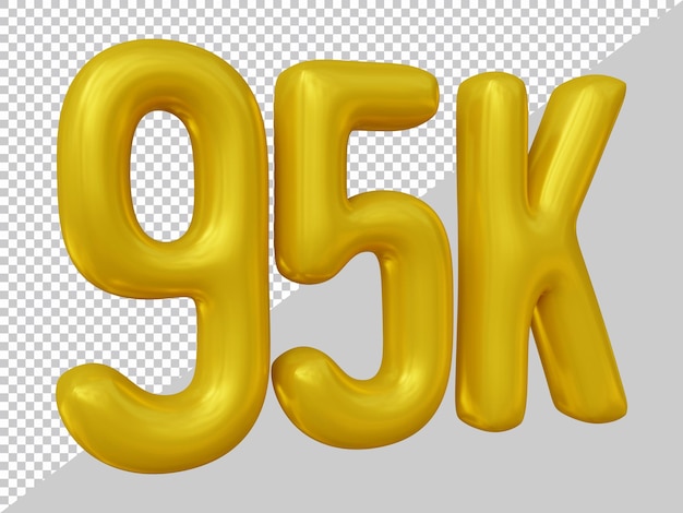 Diseño de 95k seguidores en render 3d.