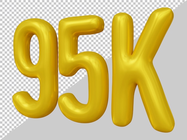 Diseño de 95k seguidores en render 3d.